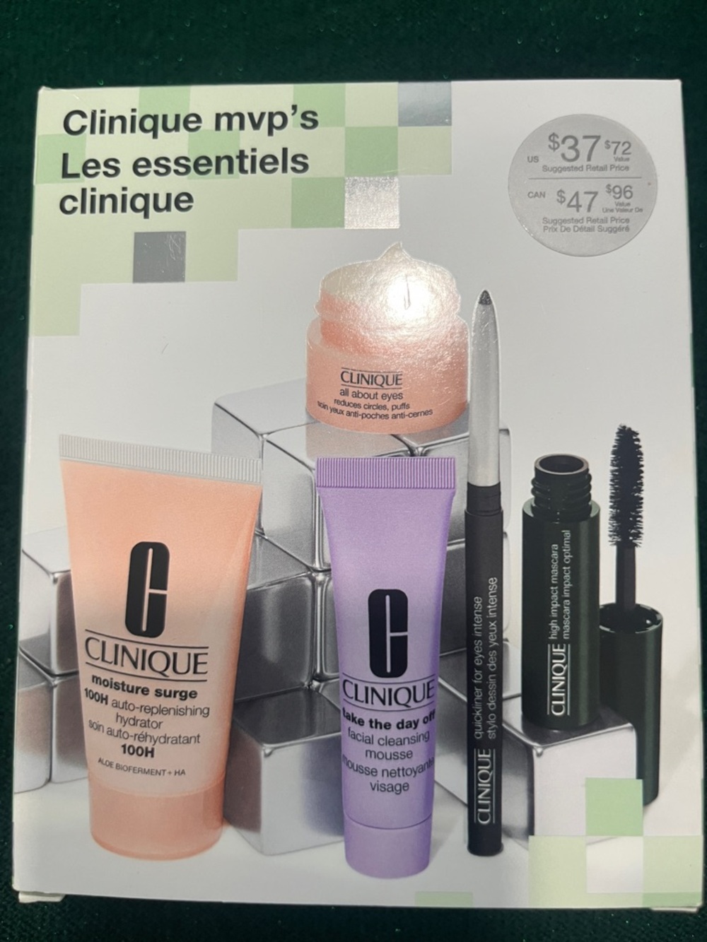 Clinique Skincare & Makeup Set - Peach, Lavender, Black